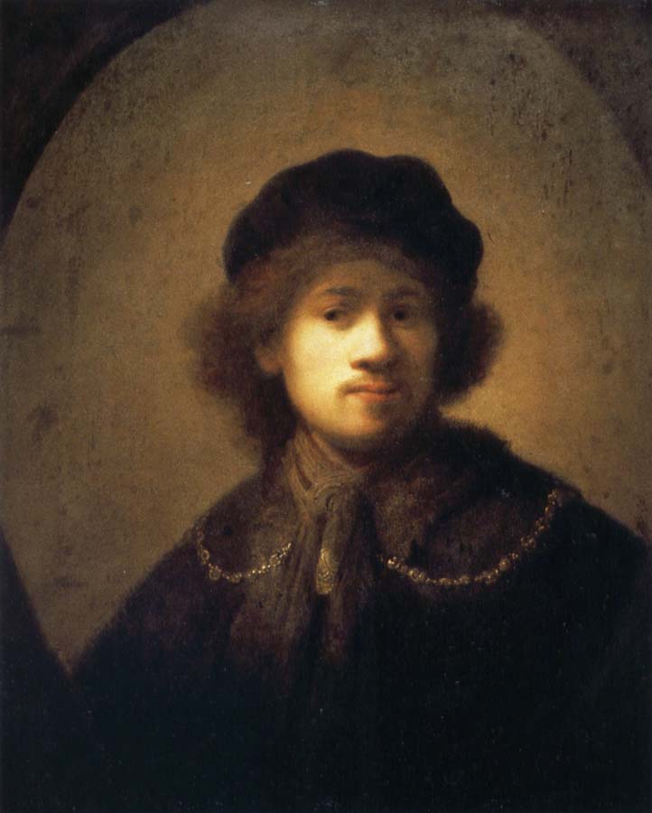 Self-Portrait with Beret and Gold Chain